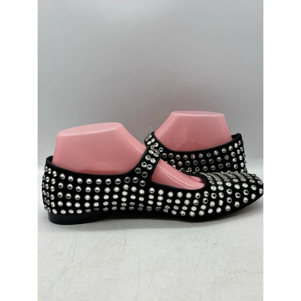 Sam Edelman Michaela Gem Mary Jane Flats Womens Size 8 Black Studded